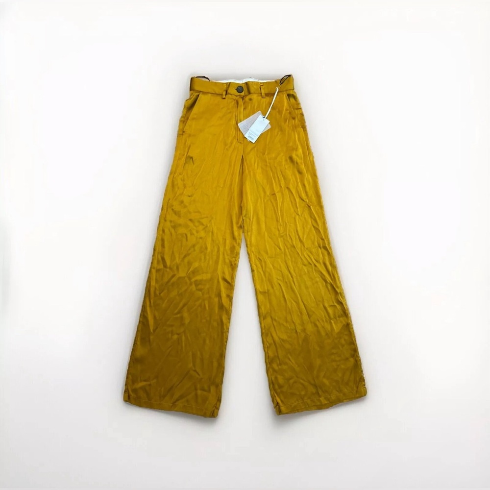 Forte_Forte 10064 Women's Sz 1/US 4 Amber/Gold Silk Pants